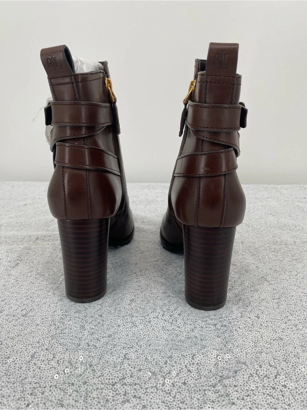Lauren Ralph Lauren Madisyn Bootie Chestnut Brown Leather Size 6B